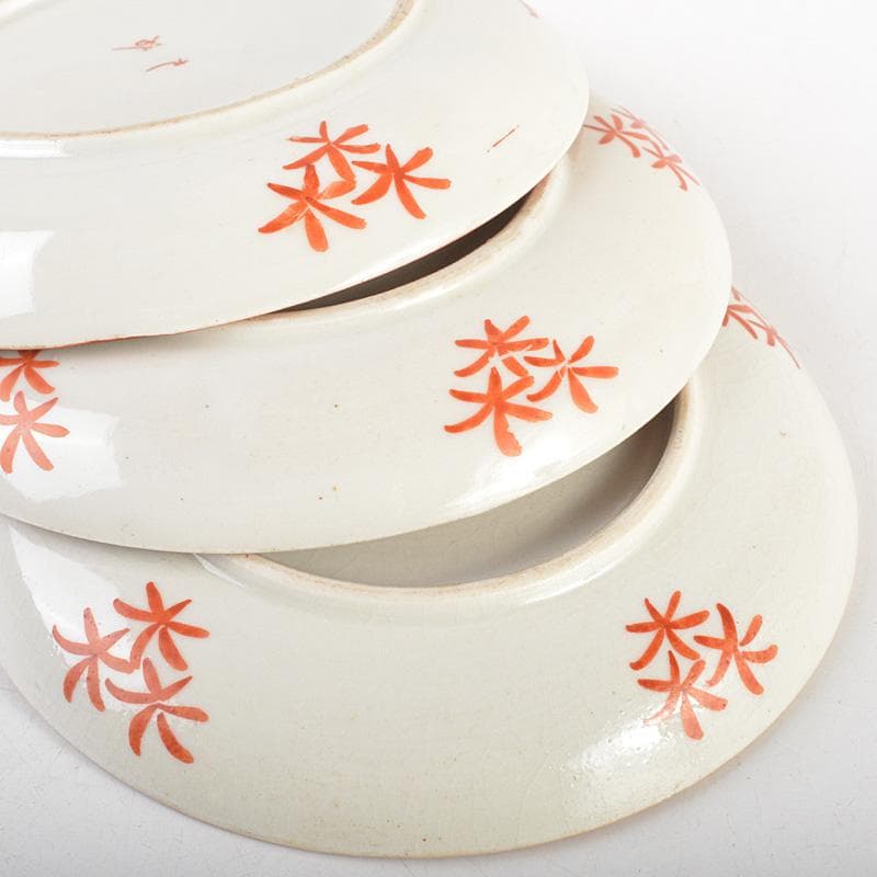 りんぞう様専用 赤絵八郎手 金魚文 手塩皿 小皿 五客 時代箱 D