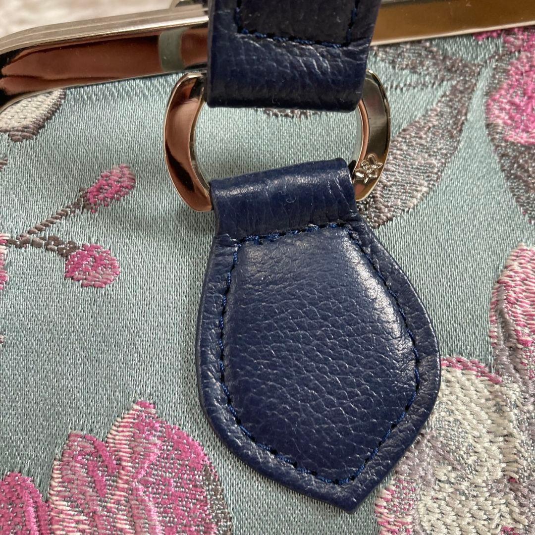 未使用タグ付 ThinkBee！ゴブラン織 ノクターンローズ がま口ハンドバッグ