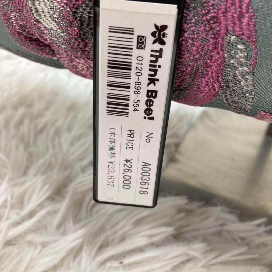 未使用タグ付 ThinkBee！ゴブラン織 ノクターンローズ がま口ハンドバッグ