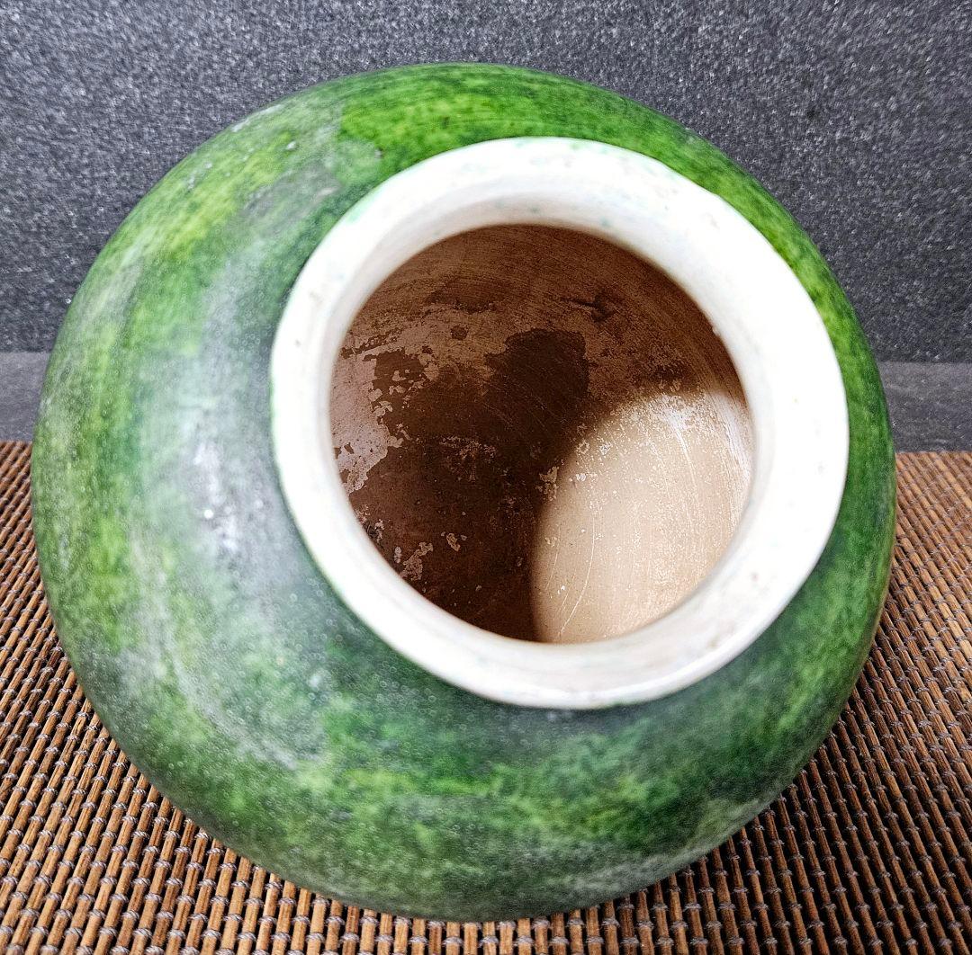 中国古美術 中国古陶磁器 中国古玩 遼時代 遼緑釉 丸壺 罐