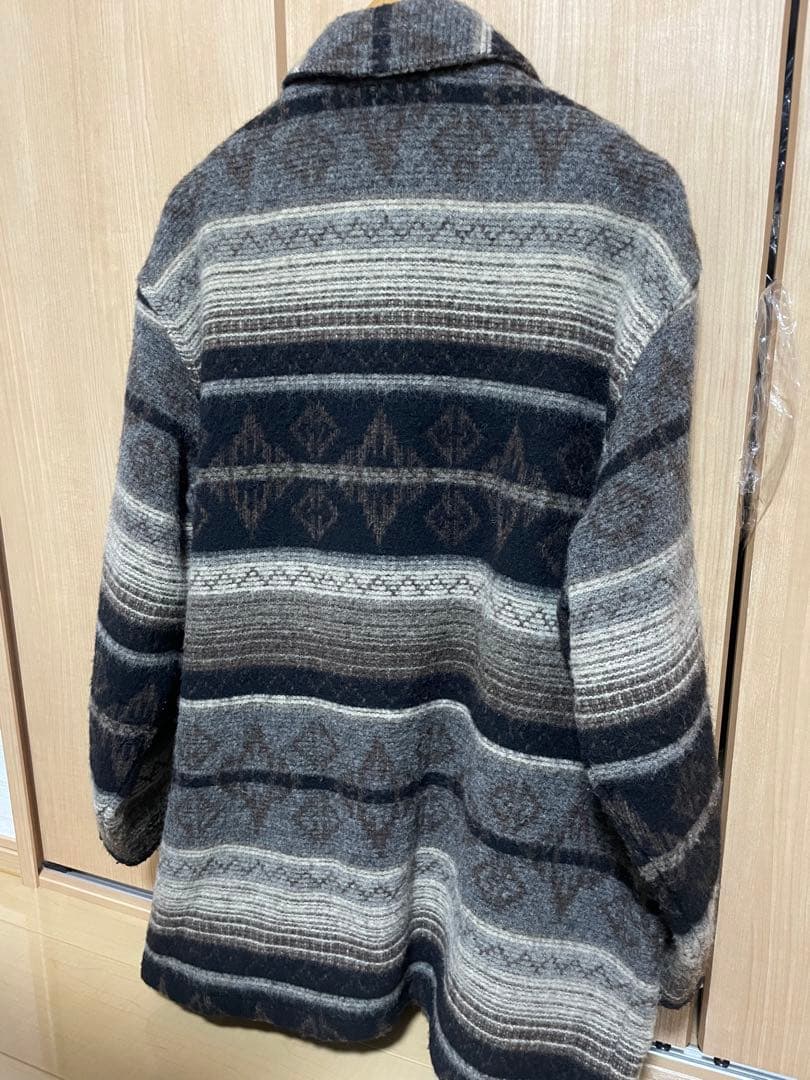 90s L.L.Bean ネイティブ柄 ウール混紡ジャケット コート XL 総柄