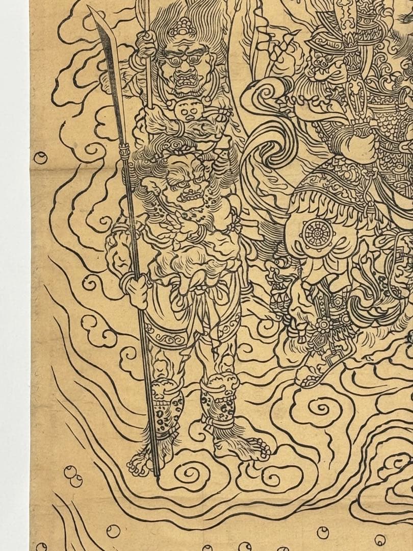 大型木版画「勝敵毘沙門天図」文久二年 1枚|中国画 唐本