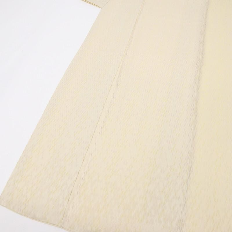 《ちゃ★小さめ■上質お召■細やか矢羽根の織り模様■淡黄色◆TY11-12》