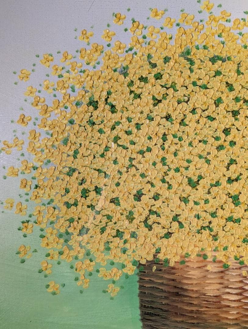 【真作】絵画　作者不詳　サイン有　油彩10号　花　逸品　T182