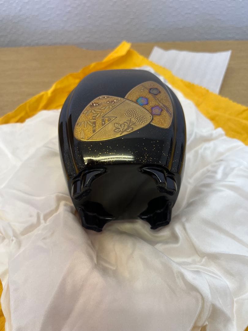 【新品】輪島塗　池田喜一作　高級香炉　源氏貝蒔絵　高級木箱　アンティーク