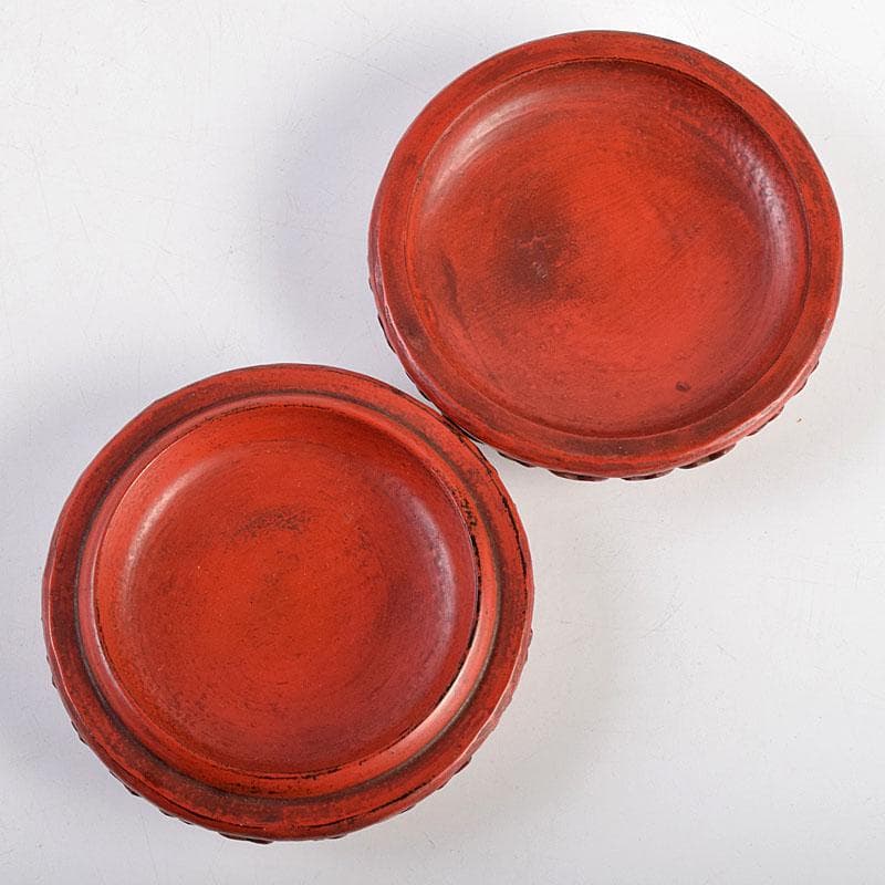 茶道具　鎌倉彫　菊香合　書付箱付　V　R9429