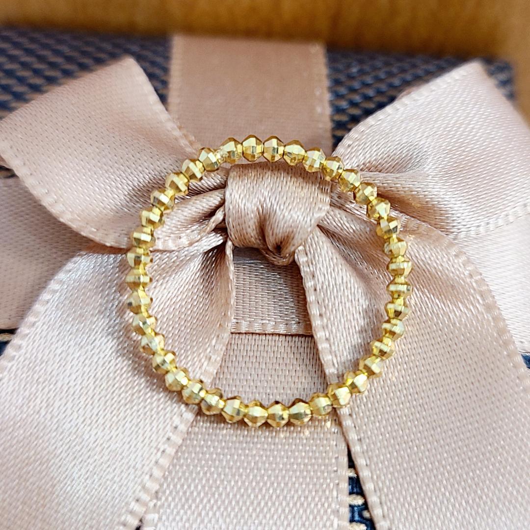 輝きがすごい！24金 K24 ミラーボール リング 重ね付け ゴールド 金