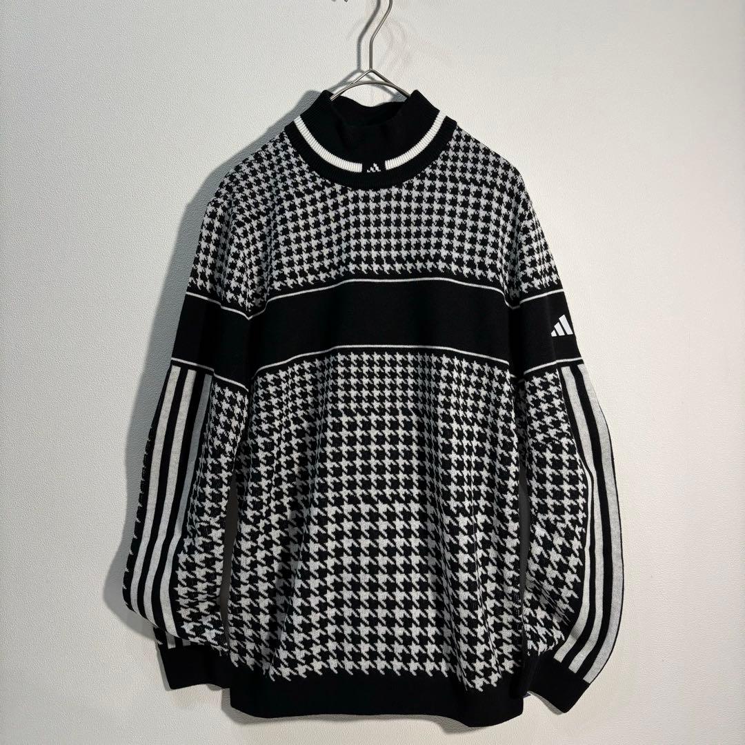 未使用　adidas ゴルフ　ネックモックチェック　プリーツ　セットアップ