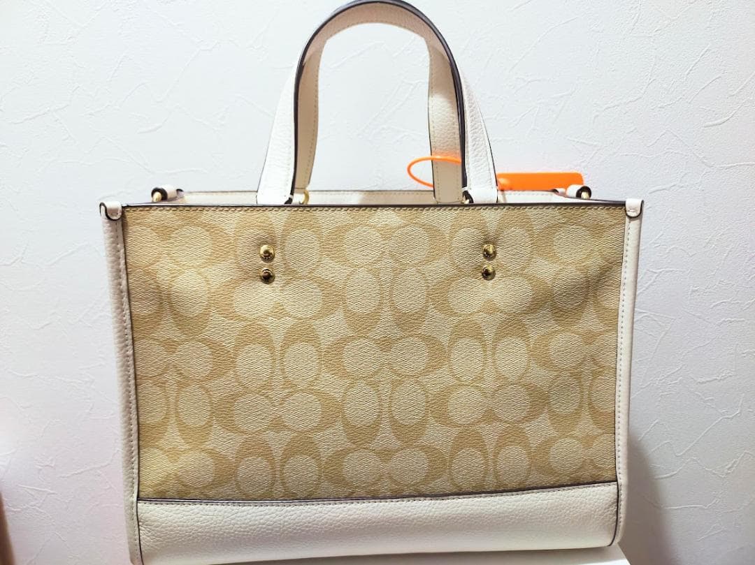【中古】COACH　デンプシー キャリーオール シグネチャー キャンバス