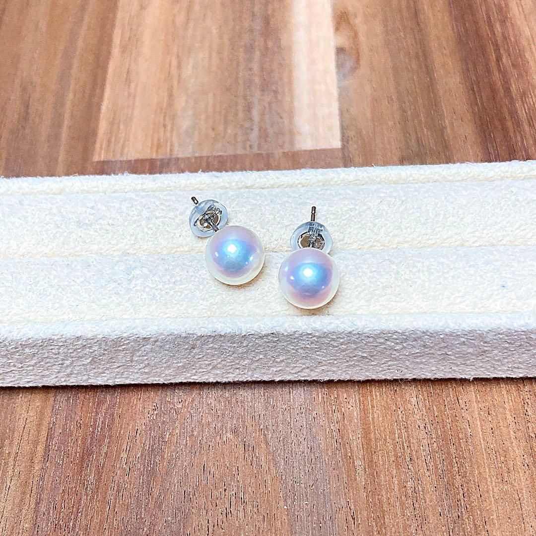 【新品・百貨店商品／総本店】1957出た！ブルーピンク天女級PTアコヤ真珠ピアス 新品・百貨店商品／総本店】1957出た！ブルーピンク天女級PTアコヤ真珠