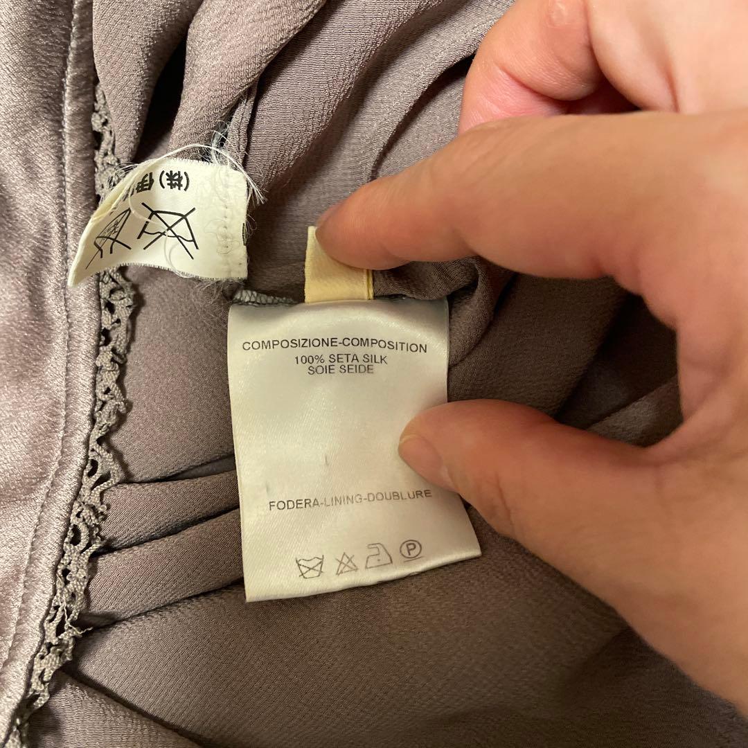 ステラマッカトニーブラウンシルクタンクトップブラウス