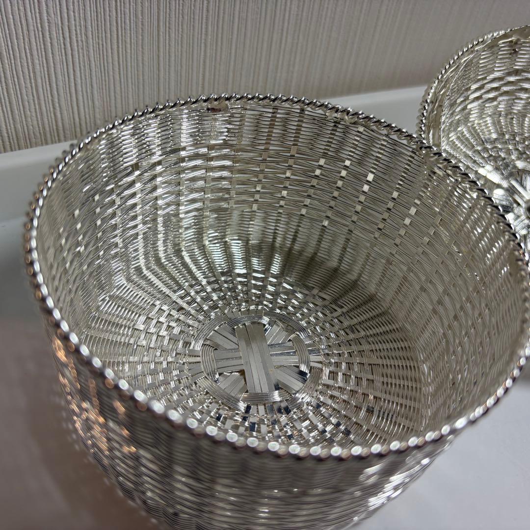 銀座和光 ボンボニエール 小物入 菓子入 銀座和光】蓋つき小物入れ 銀細工