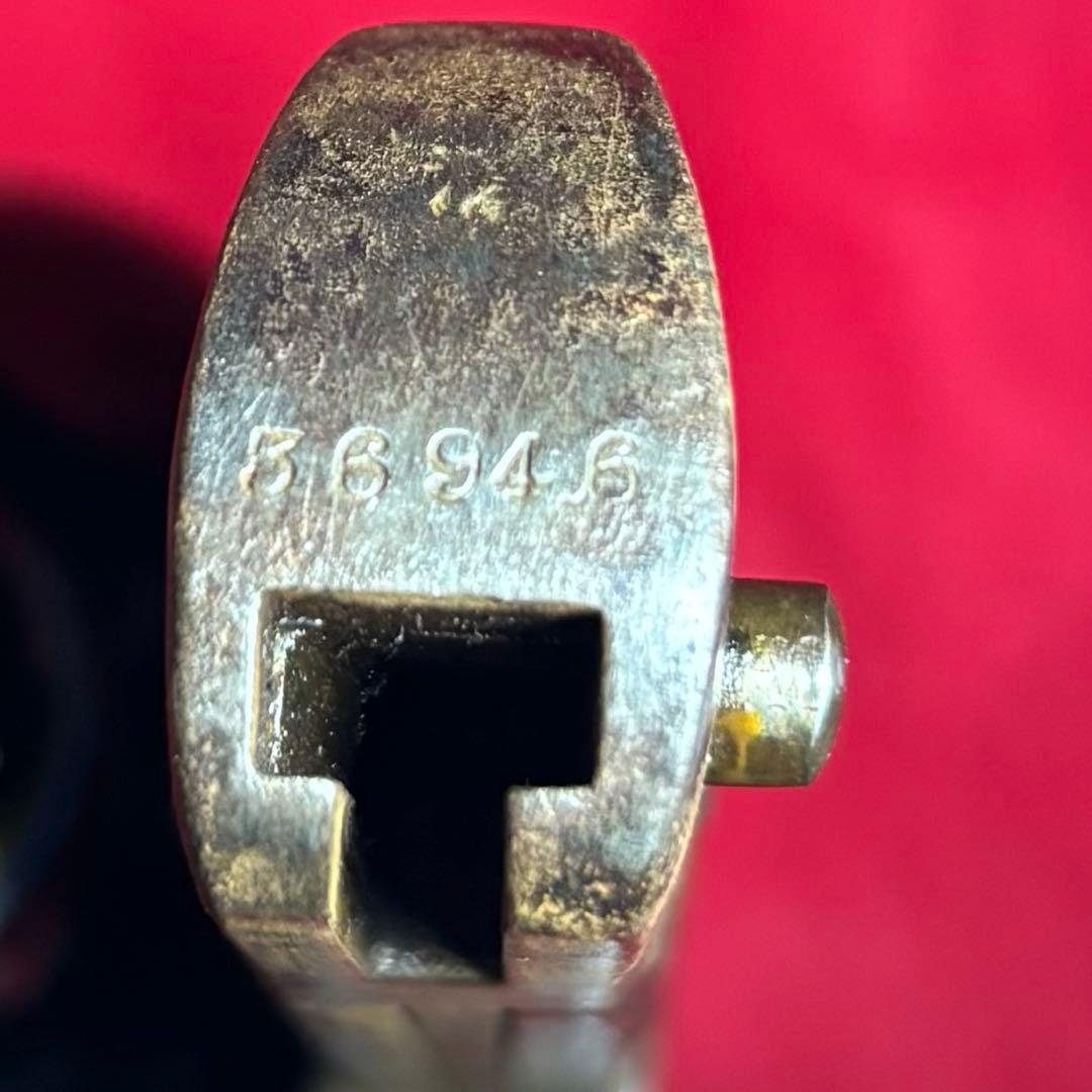 旧日本軍 銃剣 実物 菊紋 刻印 切断 刃引き 済み 大型 付剣装置動作