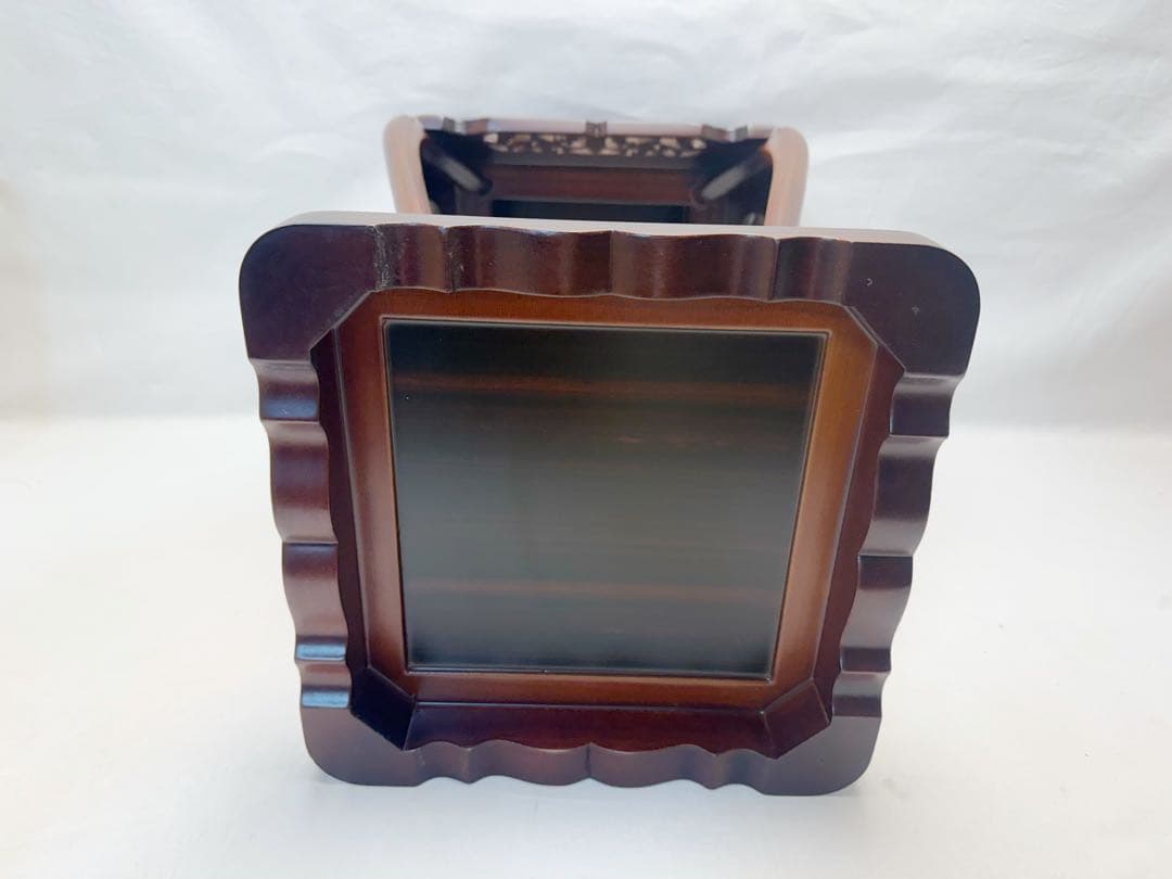 未使用 華道具 中国古美術 黒檀 唐木 透かし彫 猫足 高燭台 高卓