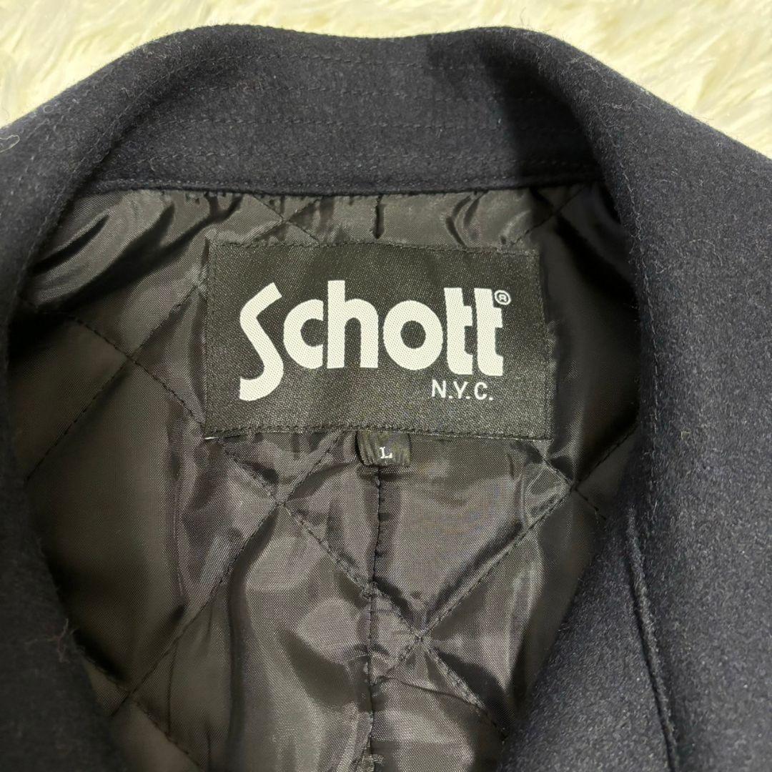 stussy × schottライダースジャケットネイビー