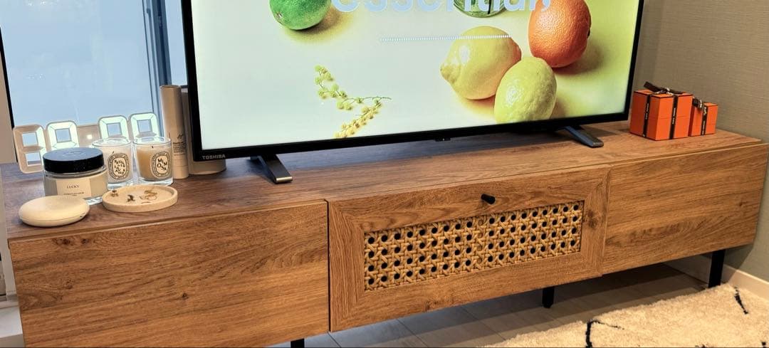 ちゅーりっぷ様専用】LOWYA ラタン調テレビボード 140cm