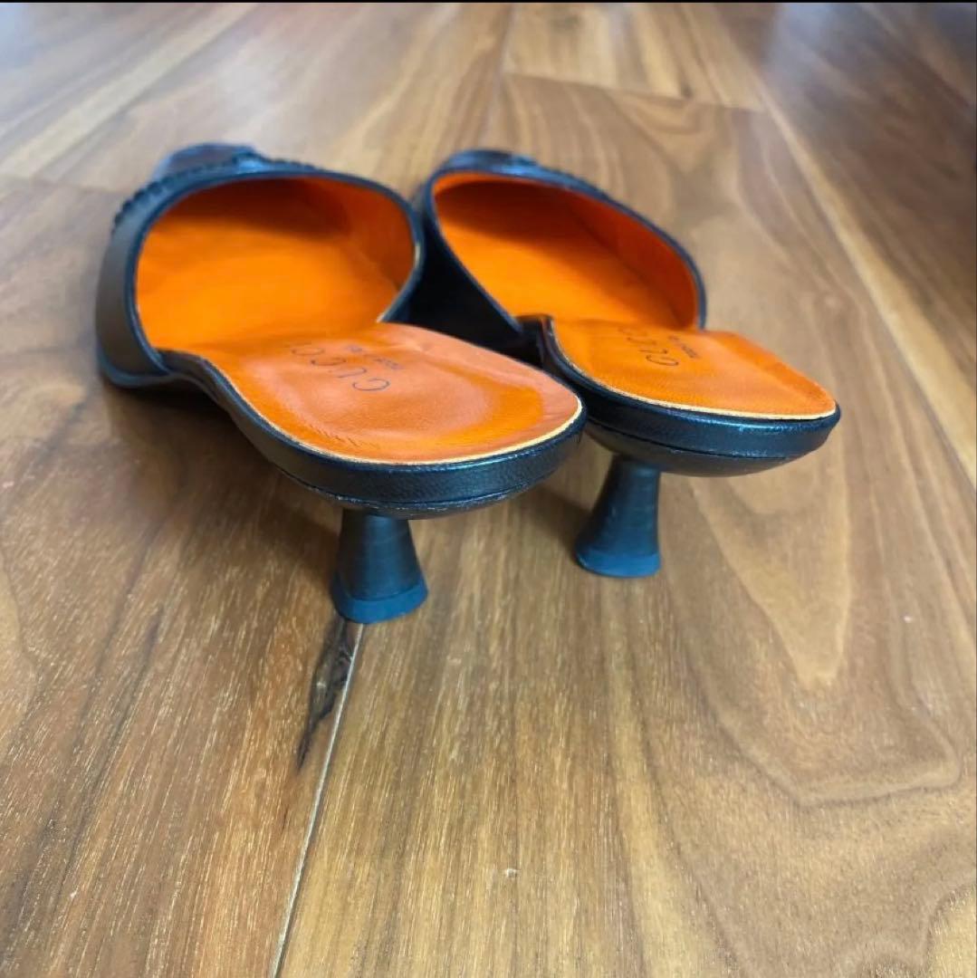 GUCCI レザー ミュール ブラック