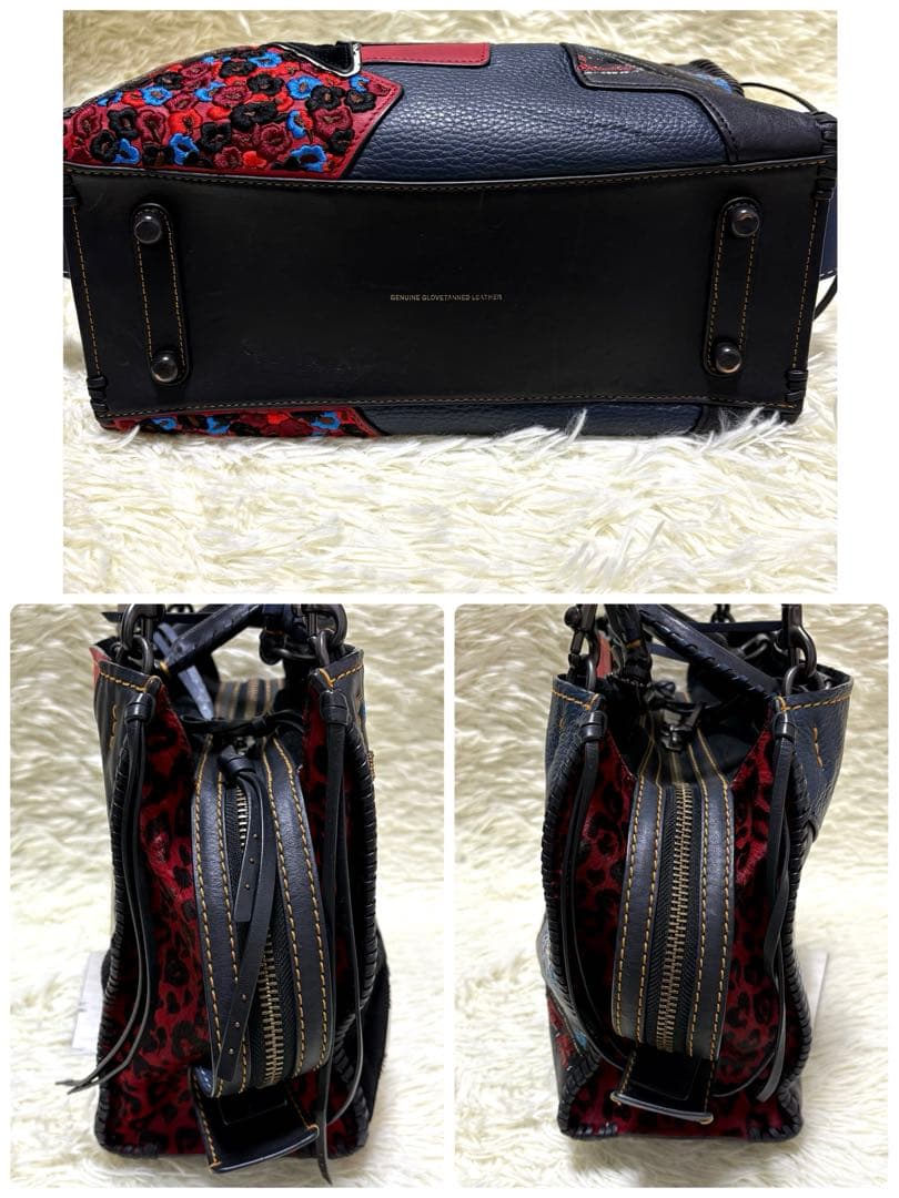 希少 COACH コーチ ローグ30 グラブタンレザー パッチワーク 2way