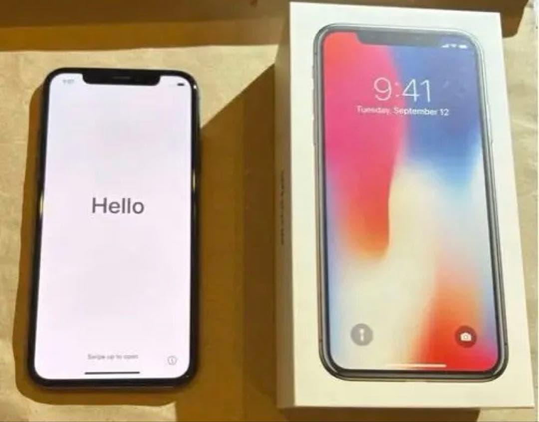 iPhoneX 256GB 背面にヒビあり 箱あり 初期化済み スペースグレイ