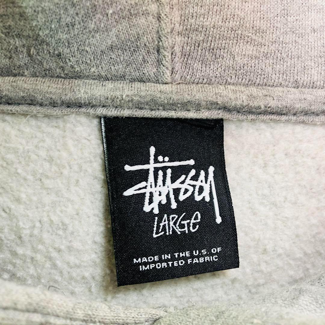 【大人気】ステューシー パーカー サイズL　 グレー ビックロゴ