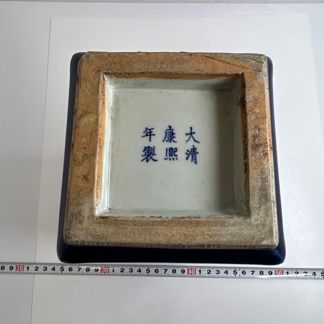 中国美術 大清康熙年製 瑠璃釉双耳花瓶 高さ約25.5㎝東Y7-0530②トヒオ