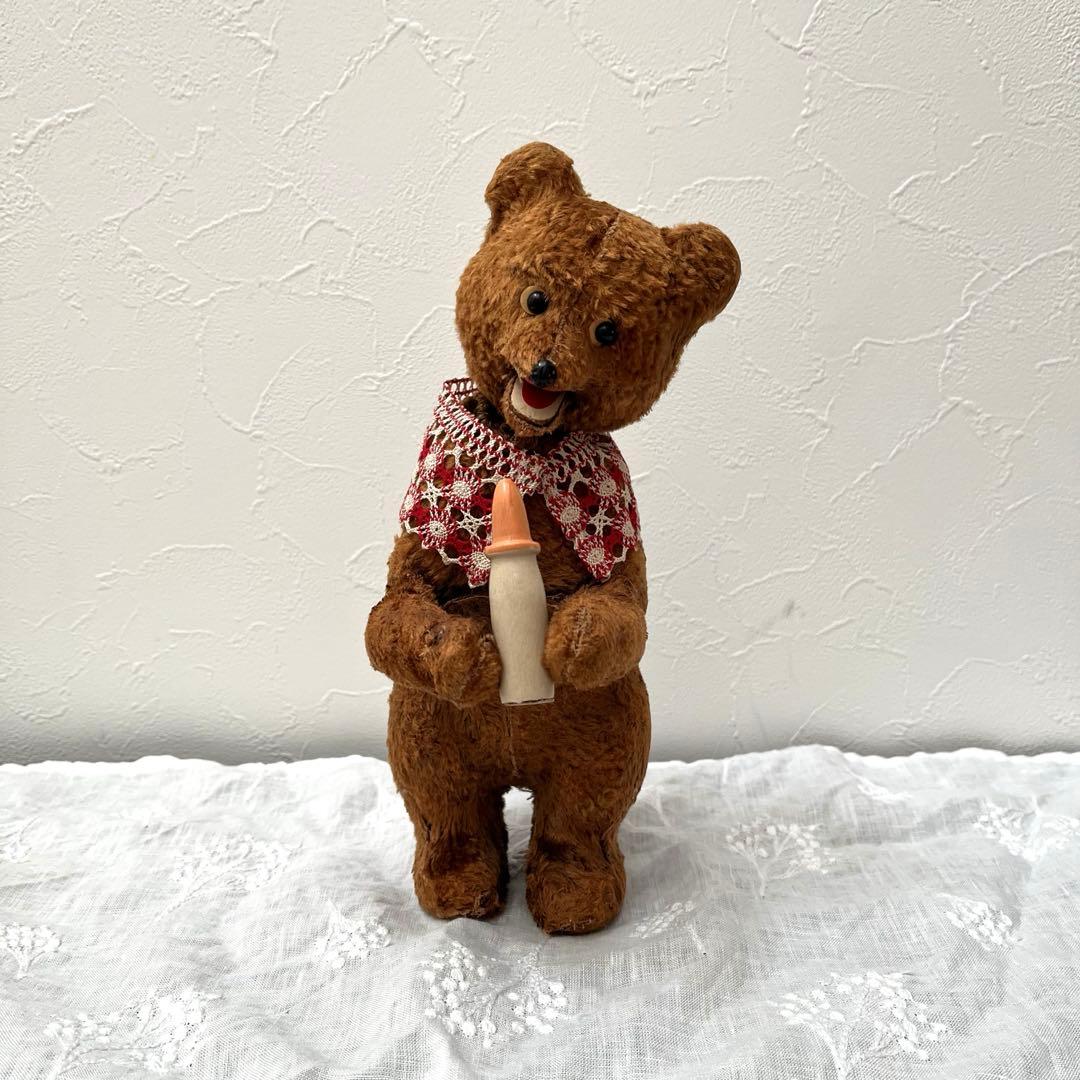 アンティーク ビンテージベア ゼンマイ仕掛け 編み物ベア max carl