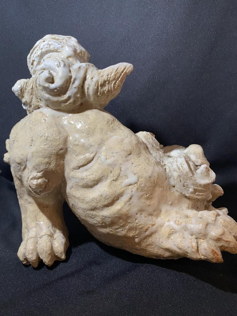 十代 三輪休雪 萩焼獅子置物 共箱