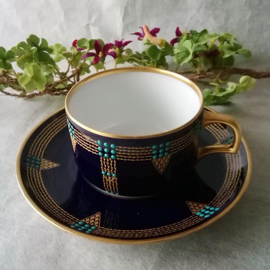 逸品 フッチェンロイター アールデコ金彩ジュエルC&S ドイツ アンティーク