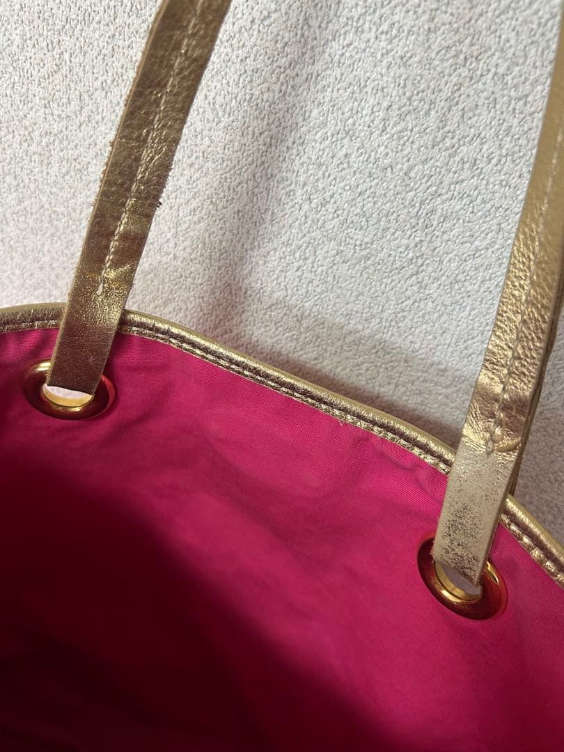 CELINE マカダム柄 ピンクトートバッグ