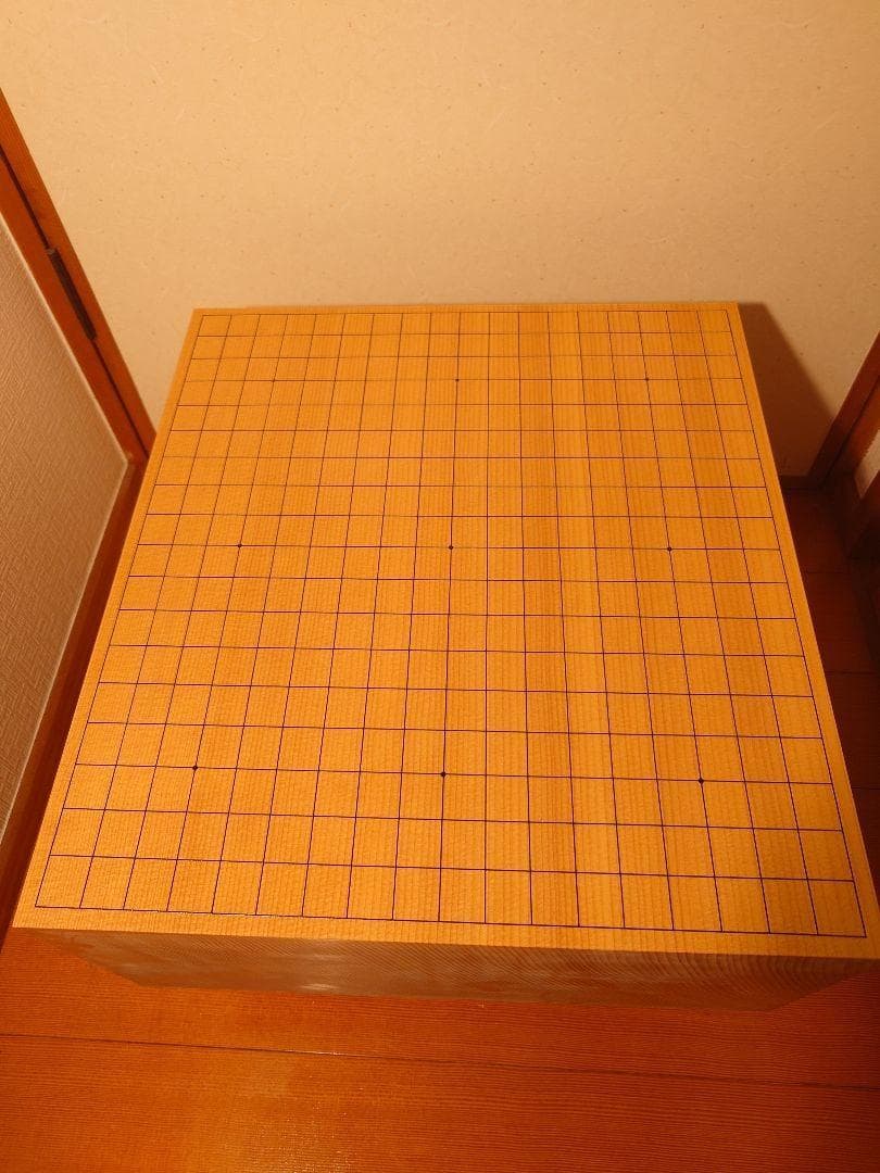 木製囲碁盤 格子模様 脚付き 未使用品