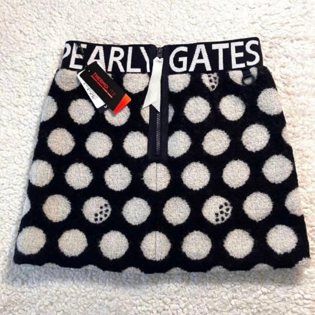 【新品】パーリーゲイツ　中綿リングチェックスカート BIGドット柄　1