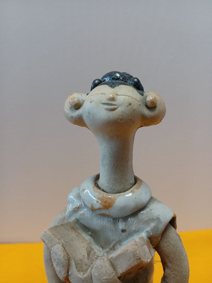 砥部焼　森元青芳　陶器人形