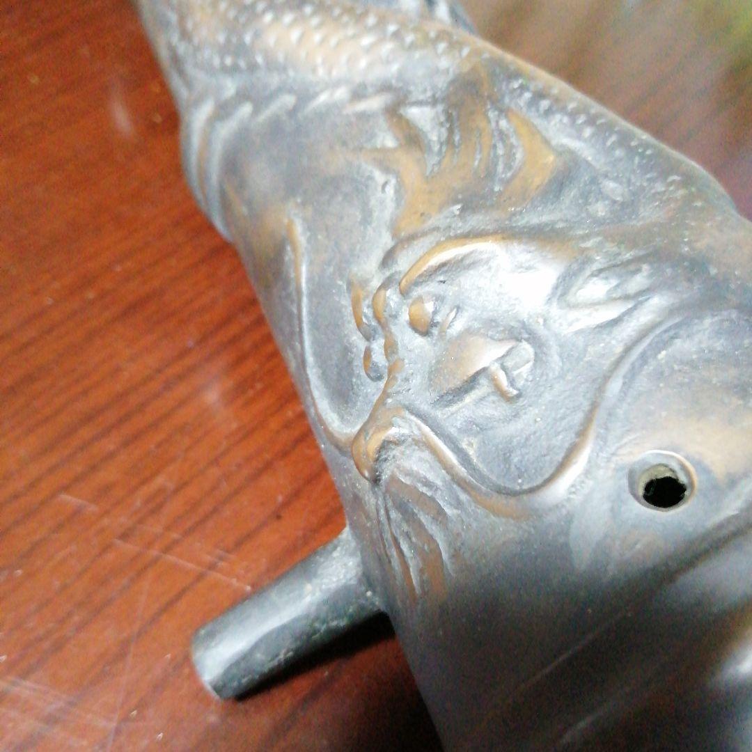 銅製 大砲形昇龍彫銅器 42cm 約5.9kg