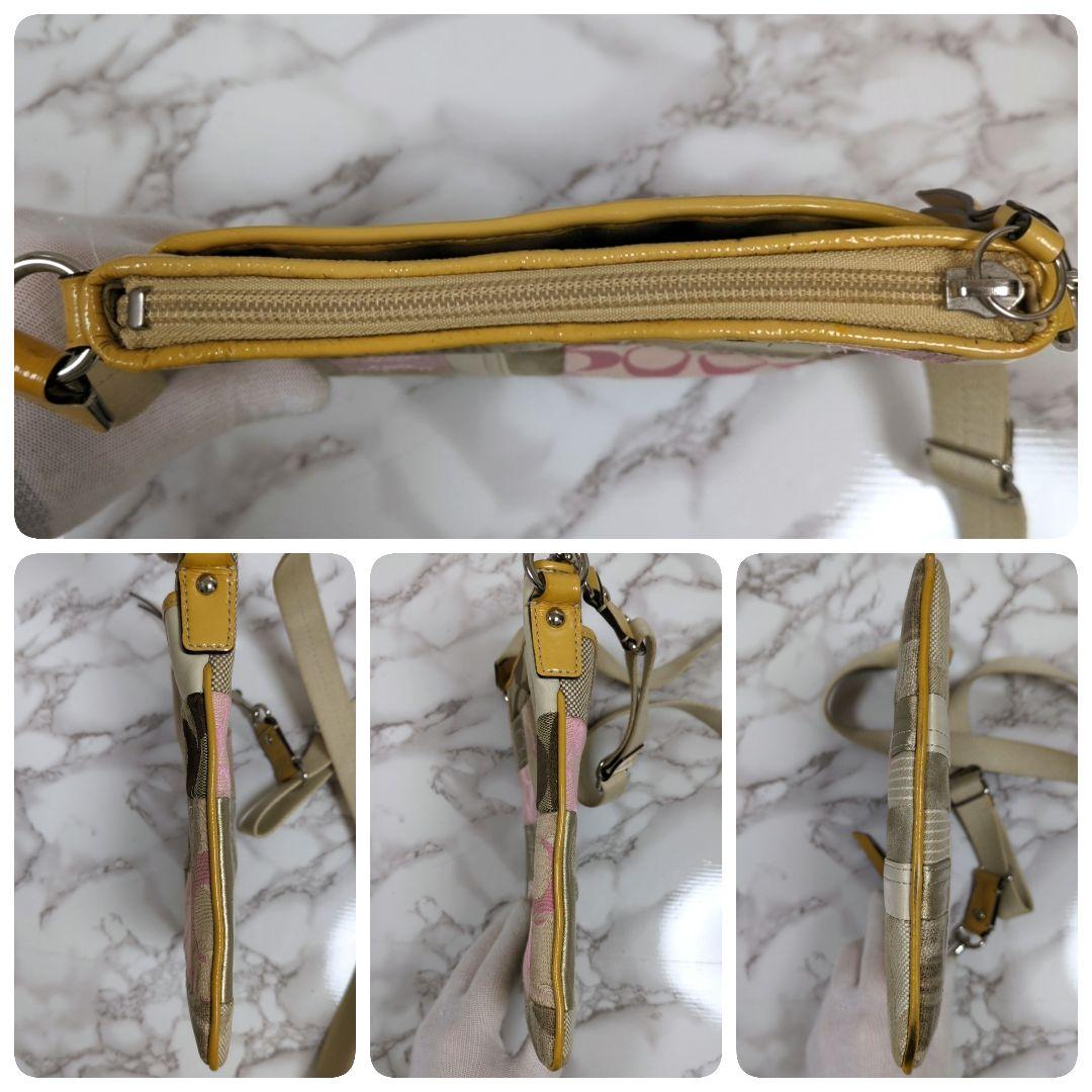 コーチ　パッチワーク　ショルダー バッグ　サコッシュ　クロスボディ　マルチカラー