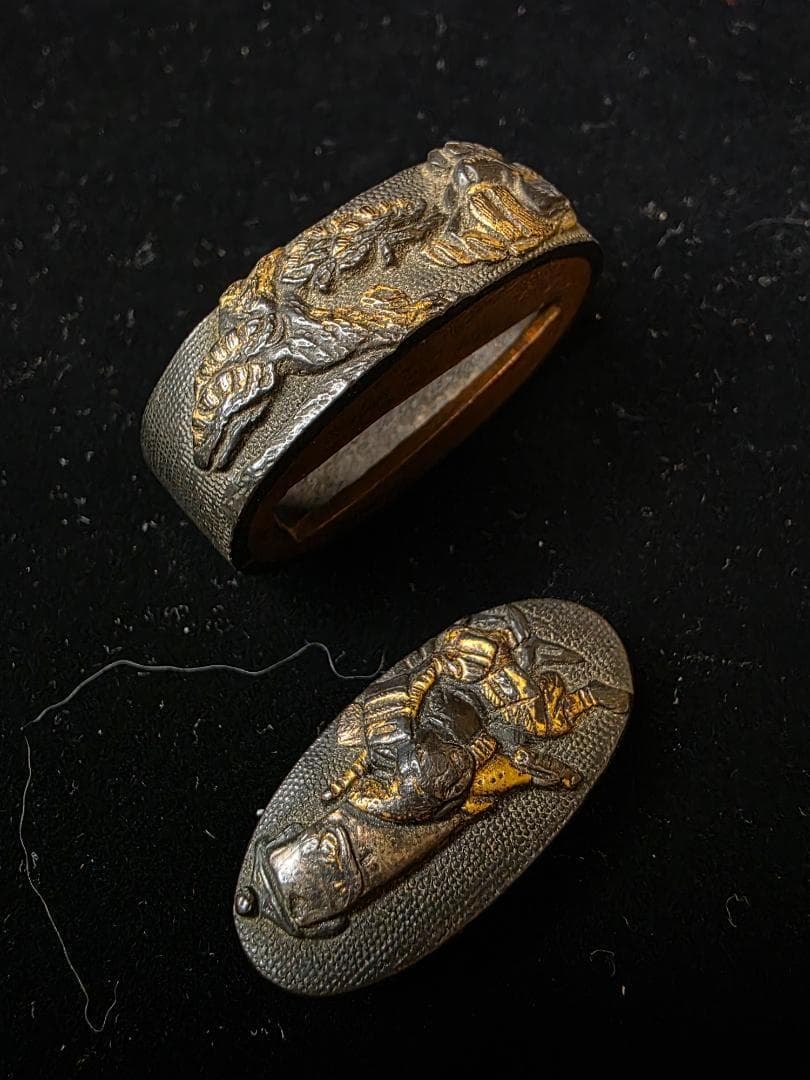 まとめ売り 赤銅地 馬図 縁金 金色絵 拵 日本刀 刀装具 骨董 古美術