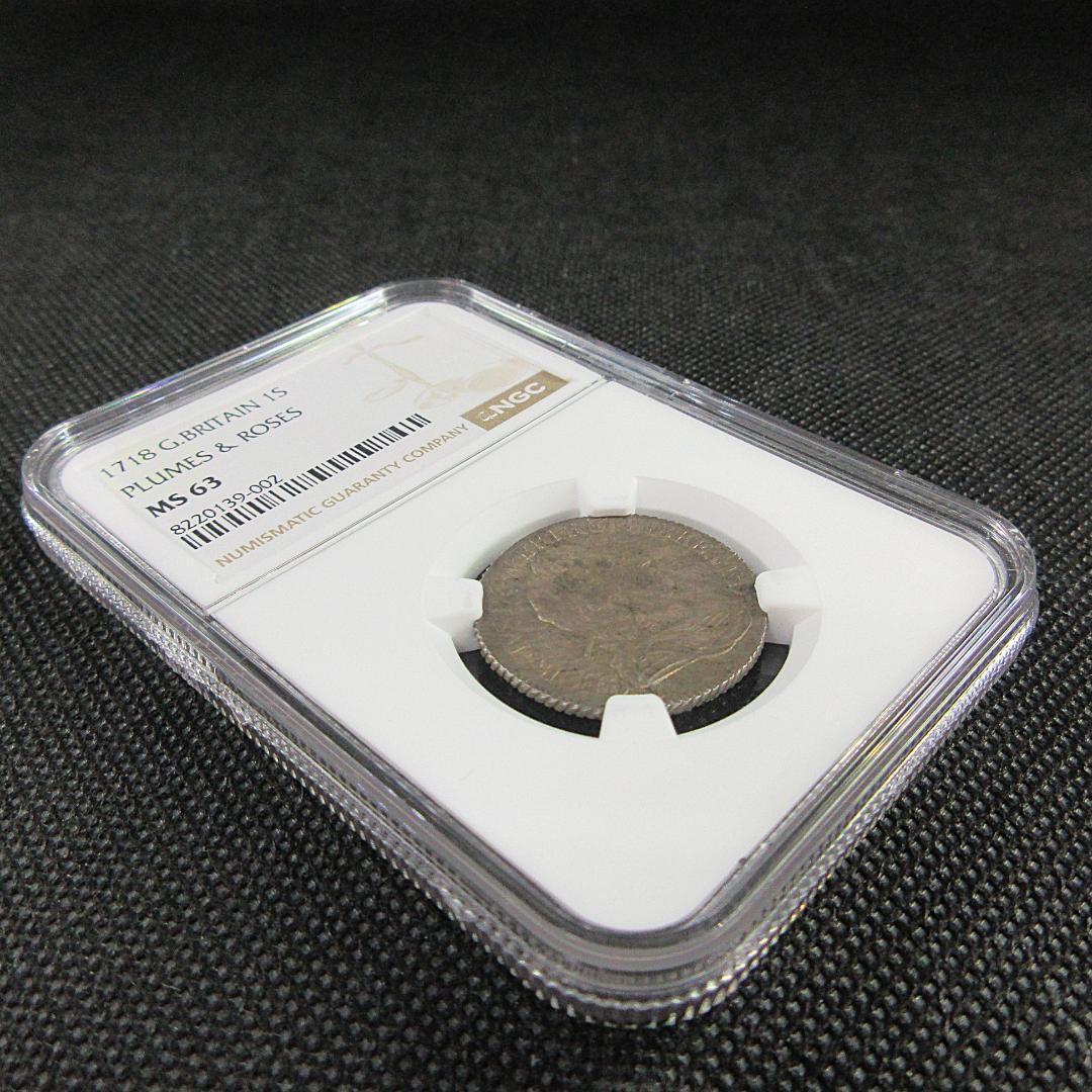 1718 イギリス 1シリング 銀貨 ジョージ1世 NGC アンティーク 