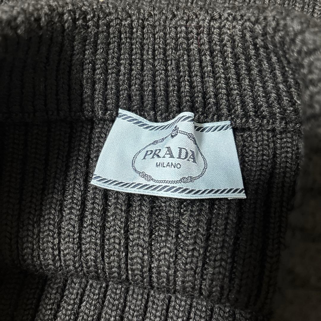 PRADA スリムフィット リブニット スカート ウール ブラック プラダ　36