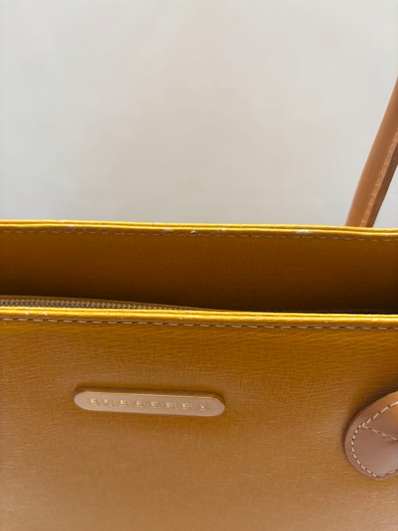 BURBRRY バーバリー ハンドバッグ トートバッグ イエロー ゴールド金具