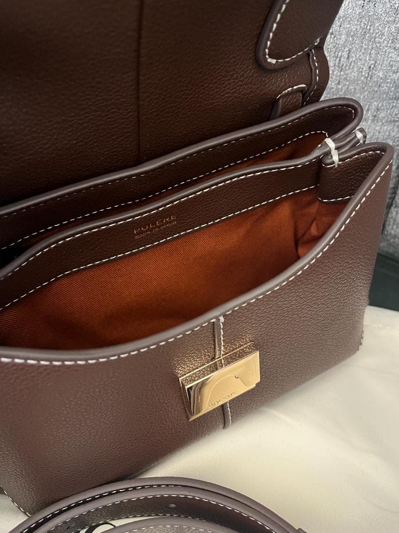 POLENE ポレーヌ Mokki Mini ロゴ レザー ショルダーバッグ