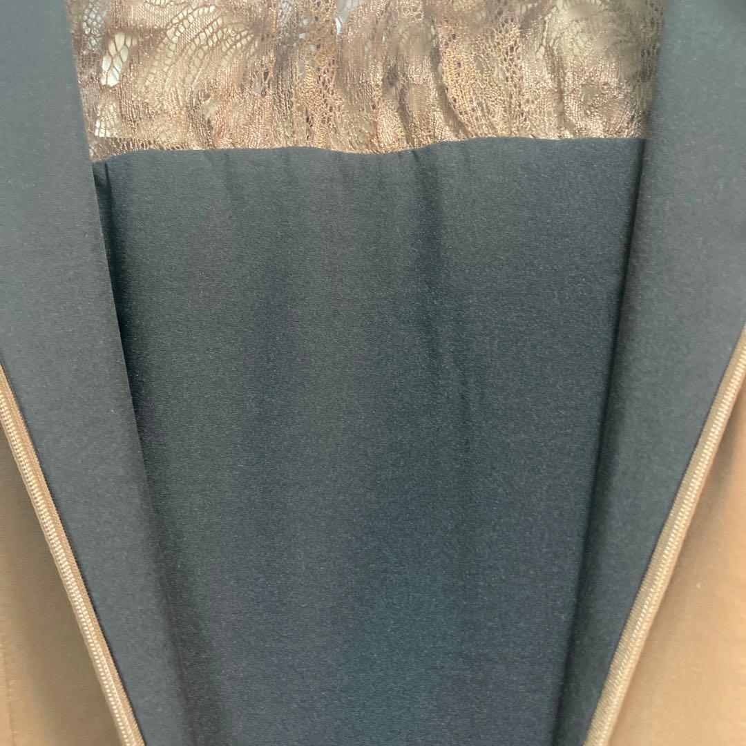 タグ付き　LEja レーススリットAラインロングワンピースドレス　BROWN