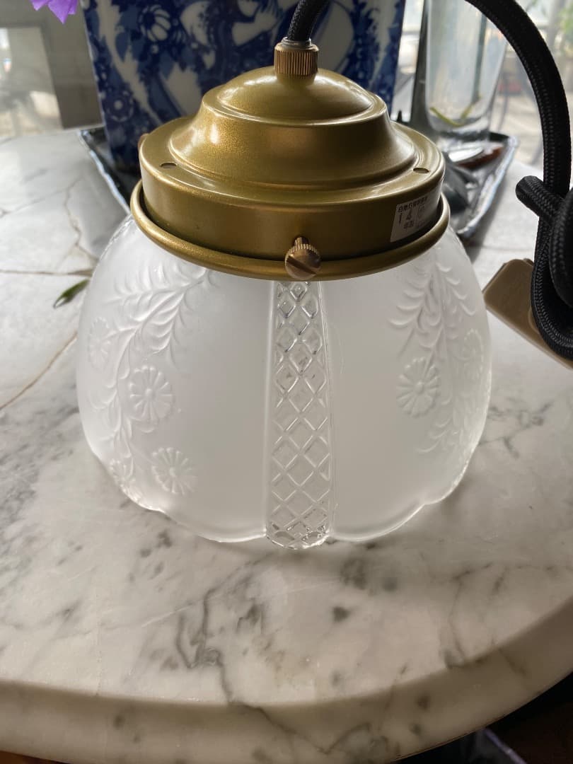 American retroヴィンテージ フロストガラスシェードペンダント照明 電