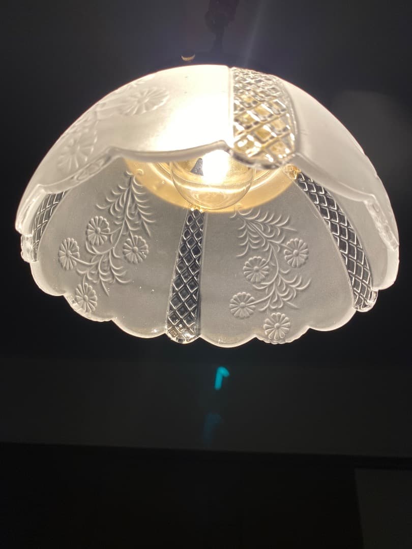 American retroヴィンテージ フロストガラスシェードペンダント照明 電