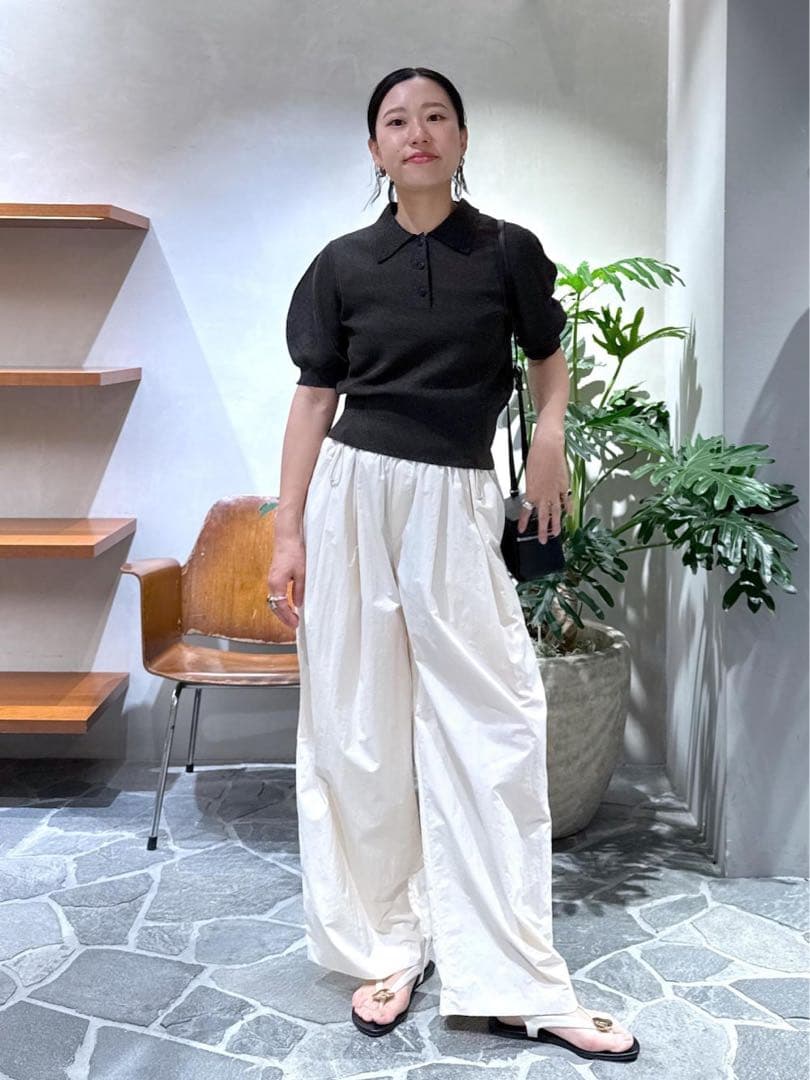 アダムエロペ ラミーニットポロシャツ　ネイビー　2025ss