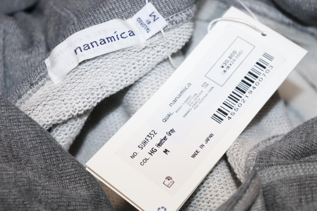 新品　nanamica 空紡糸 裏毛 スウェットパーカー (M　Ⓗ