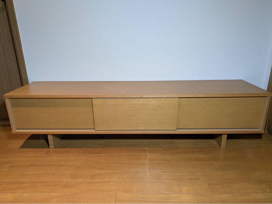 □送料込□無印良品 木製テレビボード オーク材 150 収納棚 TV台家具