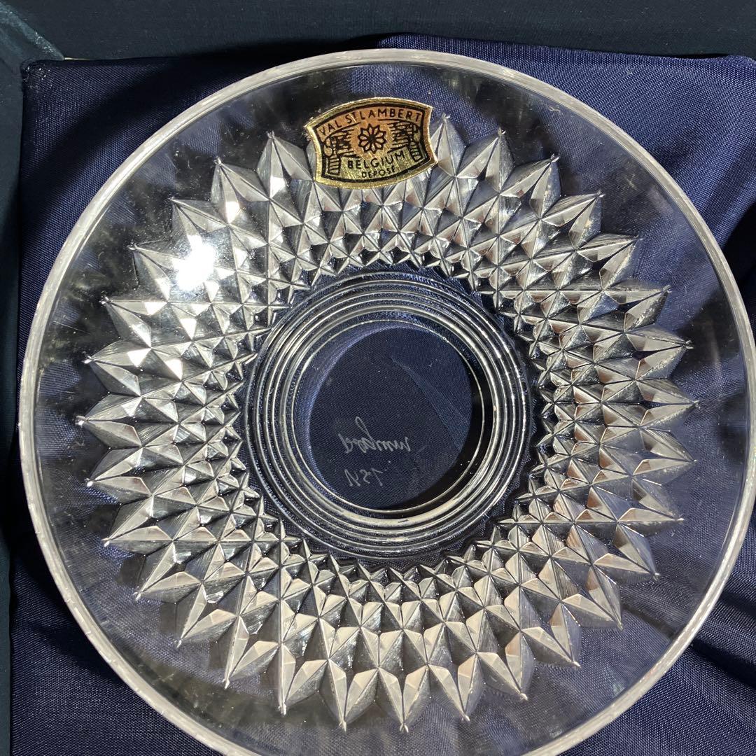 ベルギー王室御用達名門ガラス会社のカッティングガラス盃3点（日本の三ッ