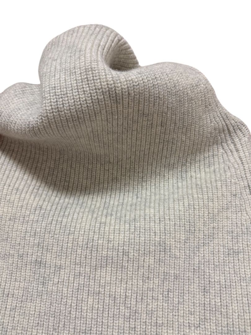 美品 APstudio カシミヤ混 リブニットケープネック ウォーマー　ホワイト