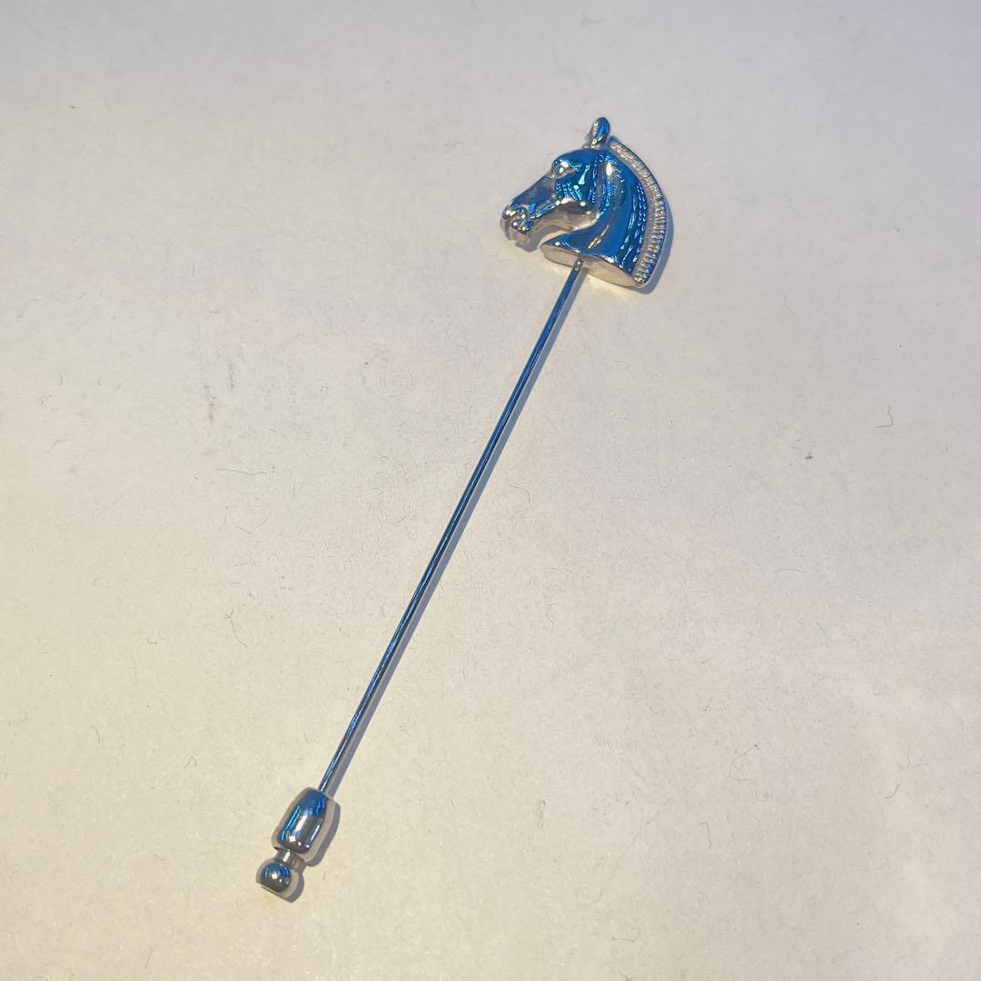 美品エルメスホースシュバルピンブローチネックレストップ