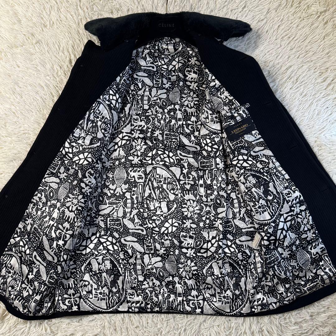 美品】レオナール カシミヤ100％ ロングコート 襟ボア サイズ50 - メルカリ