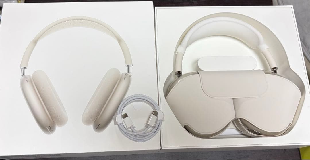 値下げ交渉可 箱付き AirPods MAX 第二世代 スターライト - メルカリ